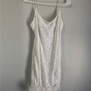 B Darlin White Sequin Mini Dress